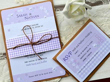 Gingham and Pearls with Belly Band, Twine and RSVP
